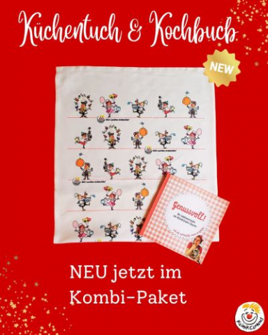 Kochbuch und Küchentuch im Set
